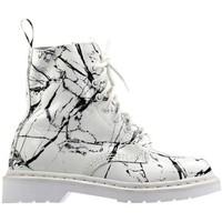 dr martens pascal white patent marble womens low ankle boots in white