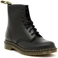 dr martens 1460 black smooth womens low ankle boots in black
