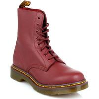 Dr Martens Womens Cherry Red Pascal Virginia Leather Boots women\'s Mid Boots in red