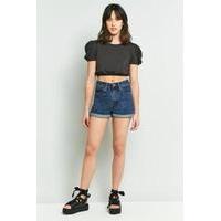 dr denim jenn mid retro denim shorts blue