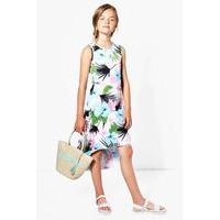 Drop Hem Printed Dress - multi