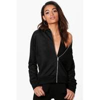 Drop Shoulder Bomber Jacket - black