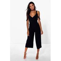 Drape Shoulder Jumpsuit - black