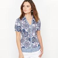 Draped Printed Blouse
