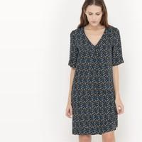 Draped Printed Dress