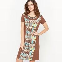 Draped Printed Dress