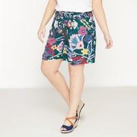 Draping Tropical Print Shorts