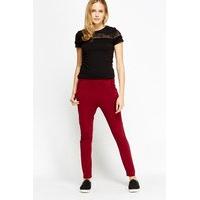 drop crotch slim leg trousers