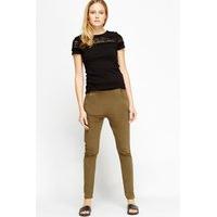 drop crotch slim leg trousers