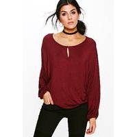 Drape Front Top - wine