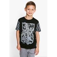 Dragon Printed Tee - black