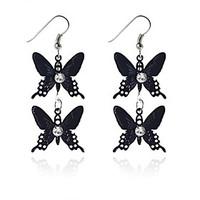 Drop Earrings Crystal Simulated Diamond Alloy Fashion White Black Jewelry Party Daily Casual 2pcs