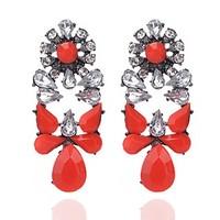 Drop Earrings Crystal Crystal Alloy Flower Style Geometric Geometric Jewelry Party Daily Casual 1 pair