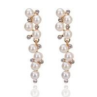Drop Earrings Imitation Pearl Unique Design Crystal Imitation Pearl Alloy Drop Jewelry For Party Daily Casual 1 pair