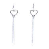 drop earrings crystal rhinestone silver plated heart fashion heart sil ...