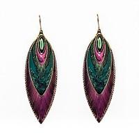 drop earrings enamel alloy feather peacock jewelry party daily casual