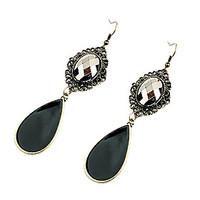 drop earrings crystal alloy fashion drop black jewelry party