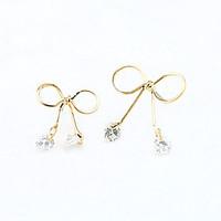 Drop Earrings Crystal Rhinestone Gold Plated 18K gold Simulated Diamond Fashion Gold Silver Jewelry 2pcs