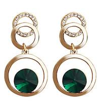 Drop Earrings Hoop Earrings Crystal Crystal Gold Plated Alloy Fashion Green Pink Jewelry Party Daily Casual 2pcs