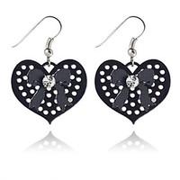 Drop Earrings Alloy Heart Simple Style Heart Black Jewelry Party Daily Casual 2pcs