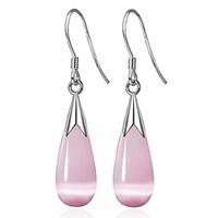 Drop Earrings Hoop Earrings Silver Sterling Silver Drop White Pink Jewelry Daily Casual 2pcs