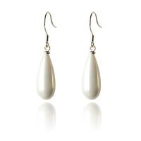 Drop Earrings Pearl Silver Plated Fashion Drop White Jewelry Party Daily Casual 2pcs