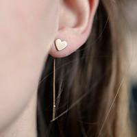 drop earrings alloy simple style heart silver golden jewelry daily cas ...