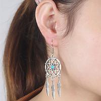 Drop Earrings Dangle Earrings Simple Style European Bohemian Turquoise Alloy Wings / Feather Silver Jewelry For Daily Casual 2pcs