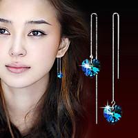 drop earrings crystal silver plated screen color jewelry 2pcs