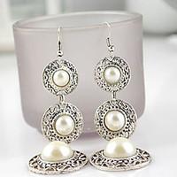 Drop Earrings Pearl Imitation Pearl Alloy White Rose Gold Jewelry 2pcs