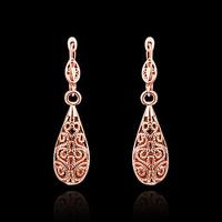 Drop Earrings Brass Cubic Zirconia Gold Plated 18K gold Rose Gold Jewelry 2pcs