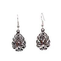 Drop Earrings Alloy Fashion Carved Circle Flower Cross Drop Silver Jewelry Wedding Party Daily Casual 1 pair