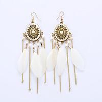 drop earrings earrings jewelry feather alloy fashion white black red b ...