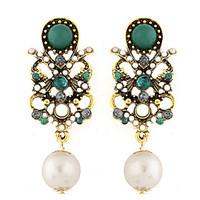 drop earrings gemstone pearl resin alloy fashion green jewelry party 1 ...