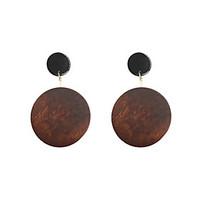 Drop Earrings Wood Alloy Circle Fashion Euramerican Circle Coffee Jewelry Wedding Party Halloween Daily Casual Sports 1 pair