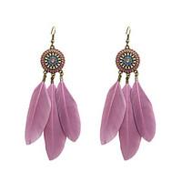 Drop Earrings Jewelry Wedding Party Halloween Daily Casual Sports Alloy Feather Enamel 1 pair As Per Picture