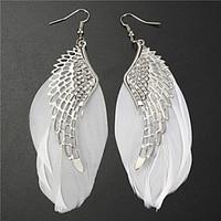 Drop Earrings Feather Feather Silver Jewelry Party Daily