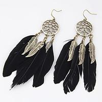 Drop Earrings Feather Alloy Fashion Leaf Feather Jewelry Party Daily Casual 2pcs