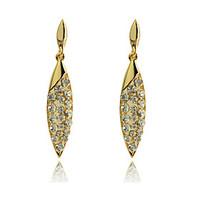 Drop Earrings Crystal Gold Plated Simulated Diamond Fashion Golden Jewelry Party Daily Casual 2pcs