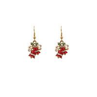 drop earrings rhinestone enamel alloy chrismas white red jewelry party ...