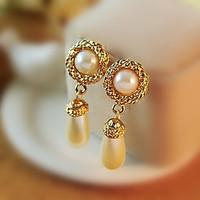 drop earrings imitation pearl cubic zirconia rhinestone alloy drop gol ...