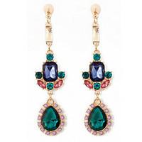 Drop Earrings Multi-stone Imitation Diamond Dangling Style Euramerican Fashion Zircon Gem Chrome Candy Pink Jewelry ForWedding Party