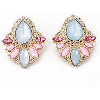 Drop Earrings Multi-stone Imitation Diamond Dangling Style Euramerican Fashion Zircon Gem Chrome Candy Pink Jewelry ForWedding Party