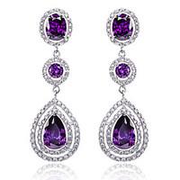 Drop Earring Jewelry 1 pair Fashionable Sterling Silver / Zircon Silver Daily / Casual