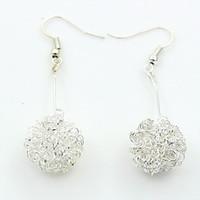 Drop Earrings Cubic Zirconia Platinum Plated Alloy Fashion Silver Jewelry 1set