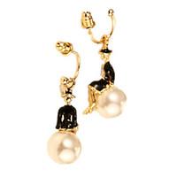 Drop Earrings Hoop Earrings / Pearl Alloy Fashion White Black Jewelry Party 1pc