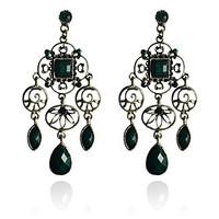Drop Earrings Resin Silver Plated Drop Green Jewelry Party Daily Casual 2pcs