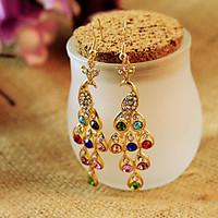 Drop Earrings Crystal Rhinestone Alloy Peacock Jewelry Daily Casual 1 pair