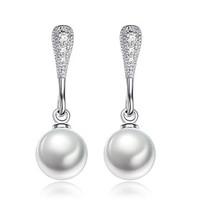 Drop Earrings AAA Cubic Zirconia Unique Design Geometric Sterling Silver Imitation Pearl Jewelry For Wedding Party Daily Casual 1 pair