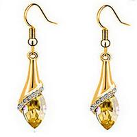 Drop Earrings Crystal Cubic Zirconia Gold Plated Gold Screen Color Jewelry 2pcs